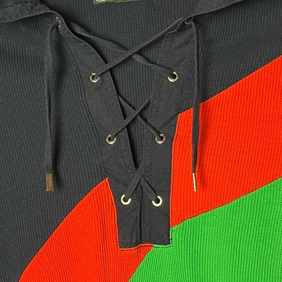 Lauren Ralph Lauren | Lauren Active Navy Color Block Thermal Hoodie, Large - Picture 3 of 7